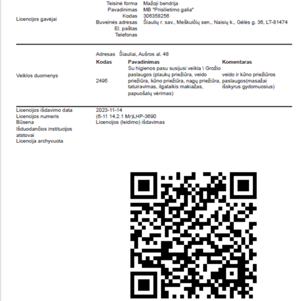 Masažų kabinetas Šiauliuose