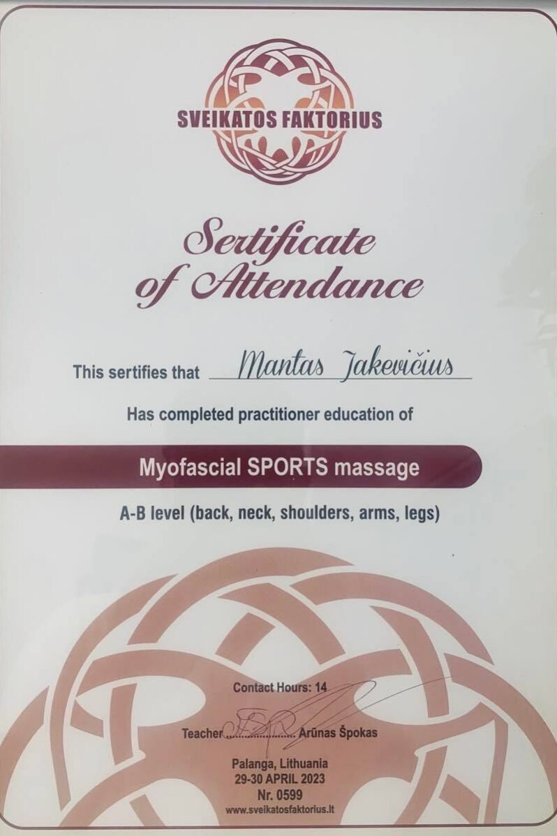 Apie mus 8 Sportinis masažas Šiauliuose
